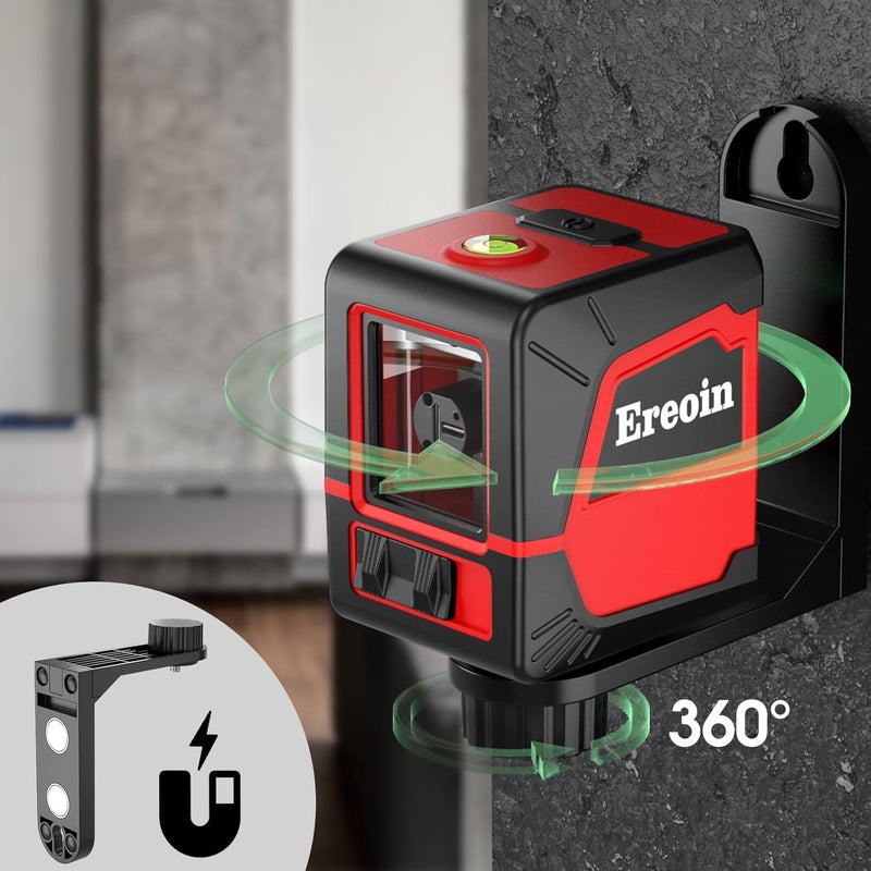 Ereoin Laser Level Self-leveling Red Cross laser tool with vertical and horizontal lines,360 degree rotation self-leveling mode&IP54 waterproof for Picture Hanging Indoor & Outdoor - Image 4